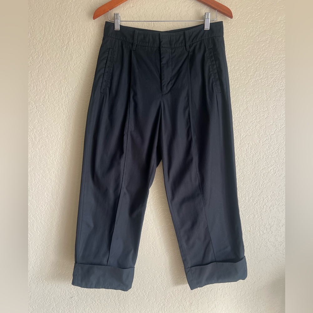 Vince Cuffed Wide Leg Pants Black Women's Size 8‎